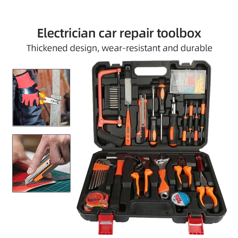 Caixa de ferramentas multifuncional para reparo de carro, eletricista, combinação zten, ferramenta de reparo com pistola de derretimento quente, conjunto de ferramentas de hardware doméstico
