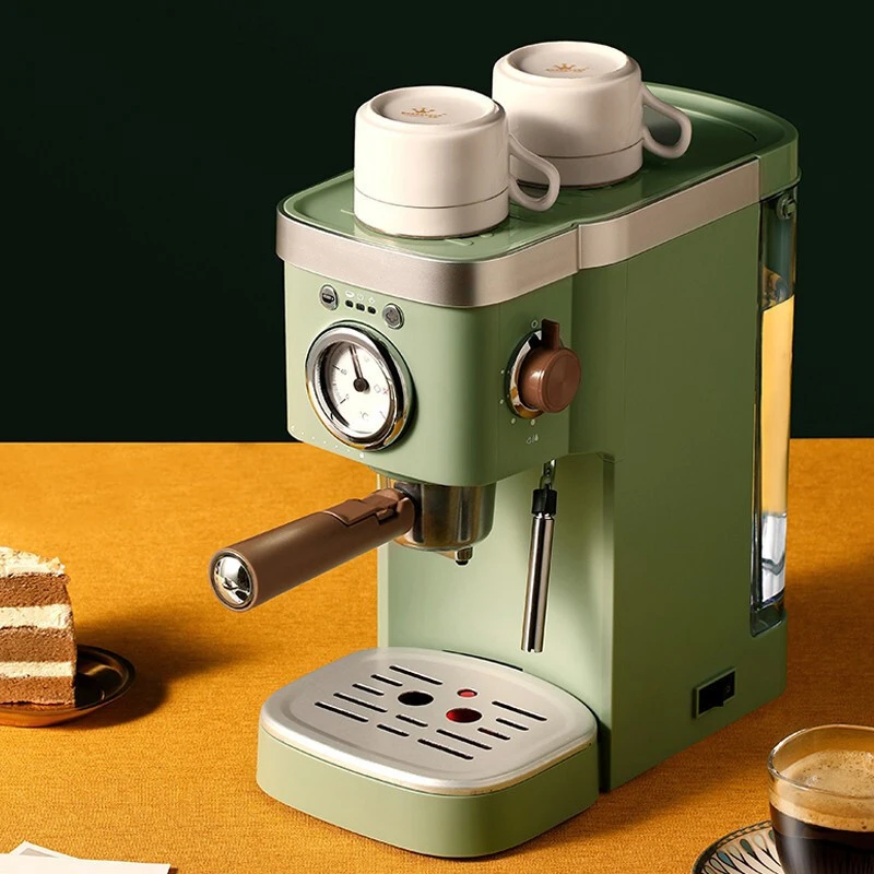 Espresso machine KCF-CS1 semi-automatic household and commercial coffee machine 1.2L water tank Retro Thermometer