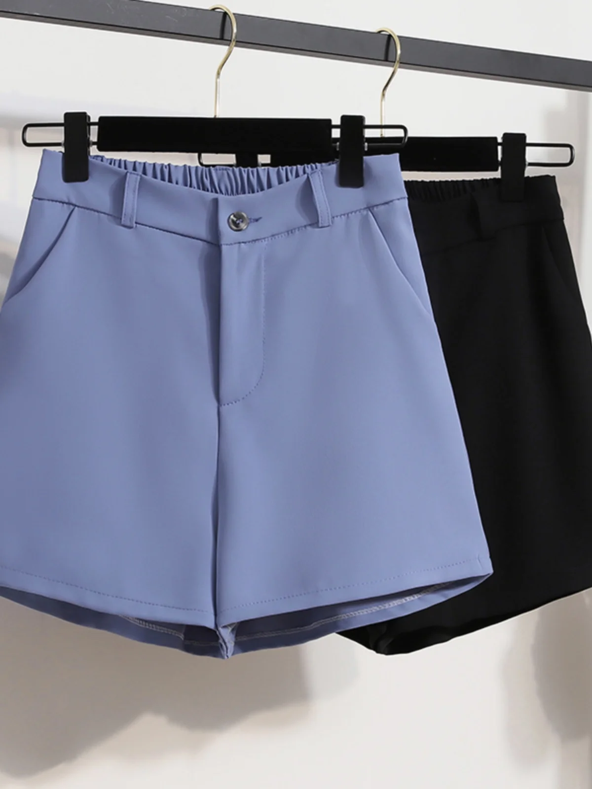 

plus Size Women's Summer New Style High Waist Casual Shorts Suit Straight Leg Pants Versatile High Waist Korean Style Commute...