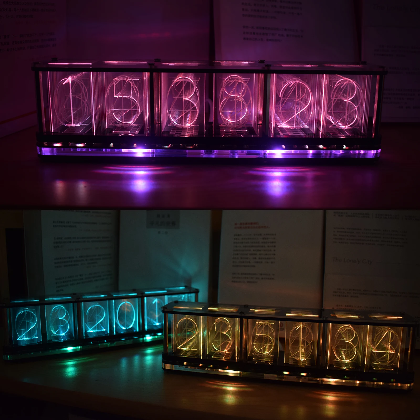 DIY Full-Color RGB light Glow Clock DS3231 Electronic Desktop Clock Kit Home Decoration Gift With LED Music Spectrum Function