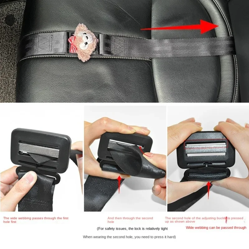 Conjunto de 2 peças de assento de carro bonito Little Bear para mulheres grávidas, cinto de segurança para mães e bebê não nascido, acessórios de