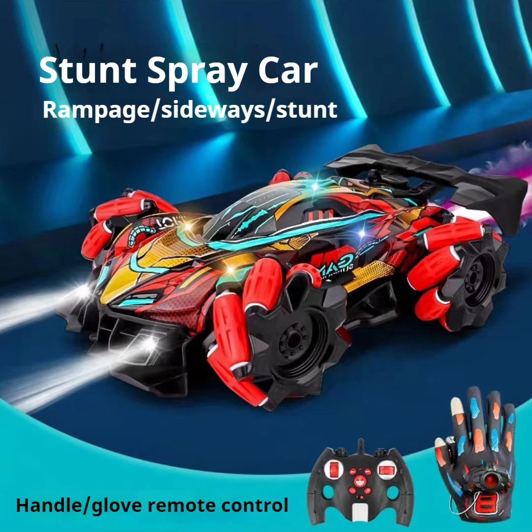 Zwn F2 Rc Drift Car With Music Led Lights 2.4g Glove Gesture Radio Remote Control Spray Stunt Cars 4wd Electric Children Toys