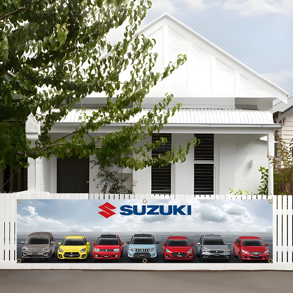 60X240cm Suzukis Motorsports Car Banner Flag Polyester Digital Printed racing Banner For car Decoration