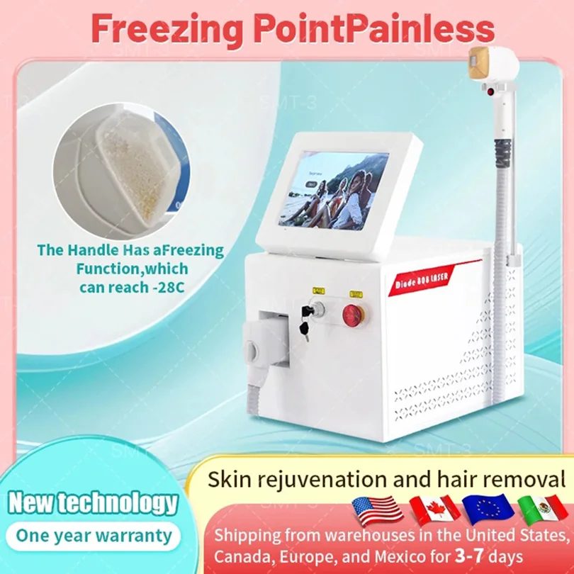 

New best 808nm Diode Laser Hair Removal Machine 755/808/1064nm Super Energy Density Painless Epilator Hair Face Body Hair Remove