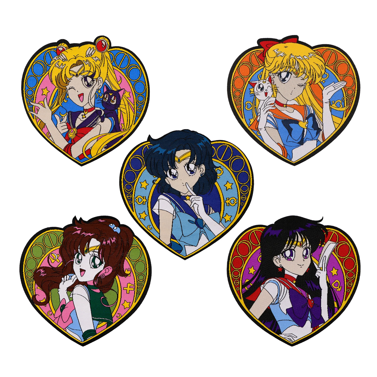 

Japanese Magic Anime Embroidered Patches for Clothing Jackets Pretty Girls Patches DIY Iron on Patches Applique Sewing Sticker