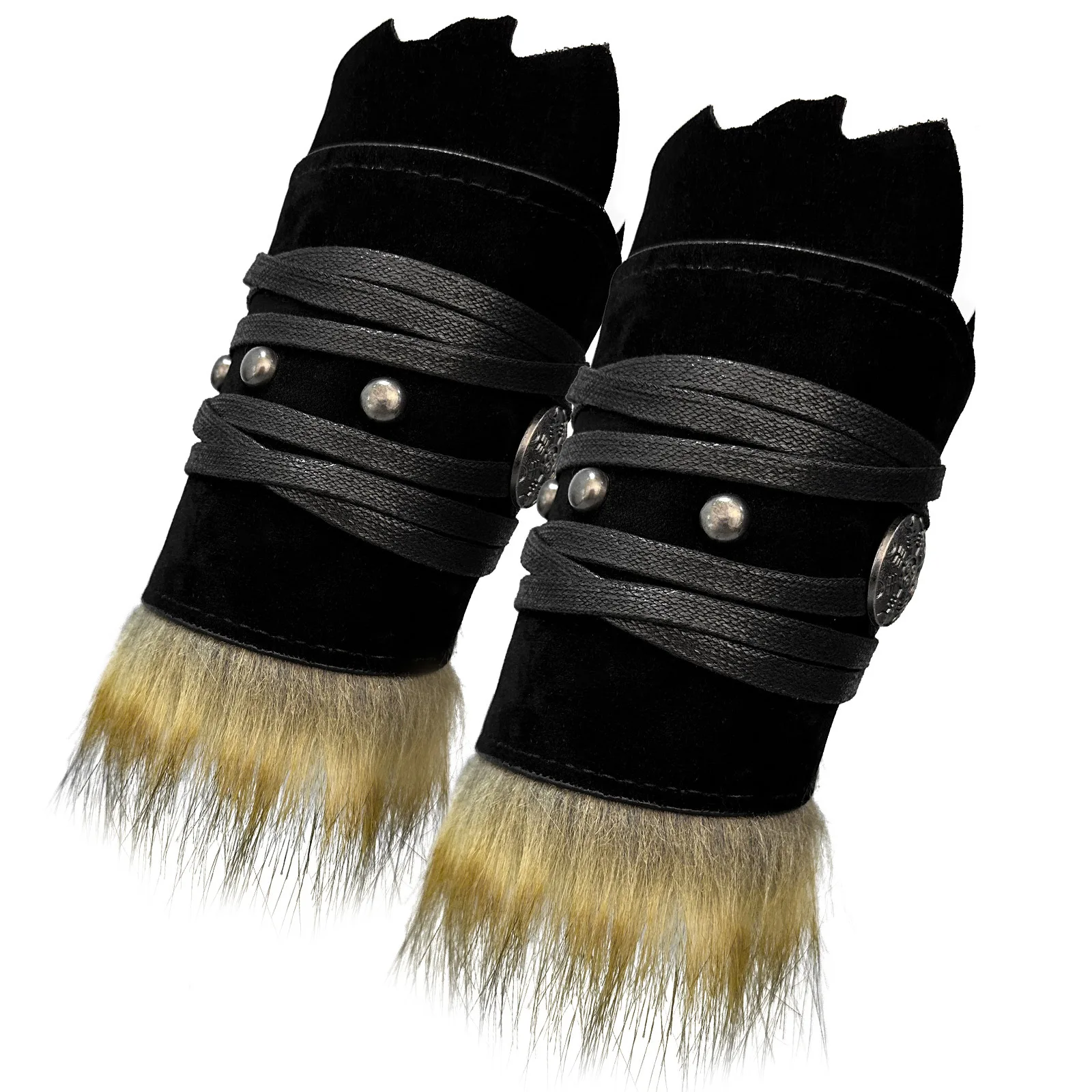 Steampunk Medieval Arm Gauntlets PU Leather Armor Bracer Men Armguards Samurai Knight Wristband Cosplay Stage Costume Props