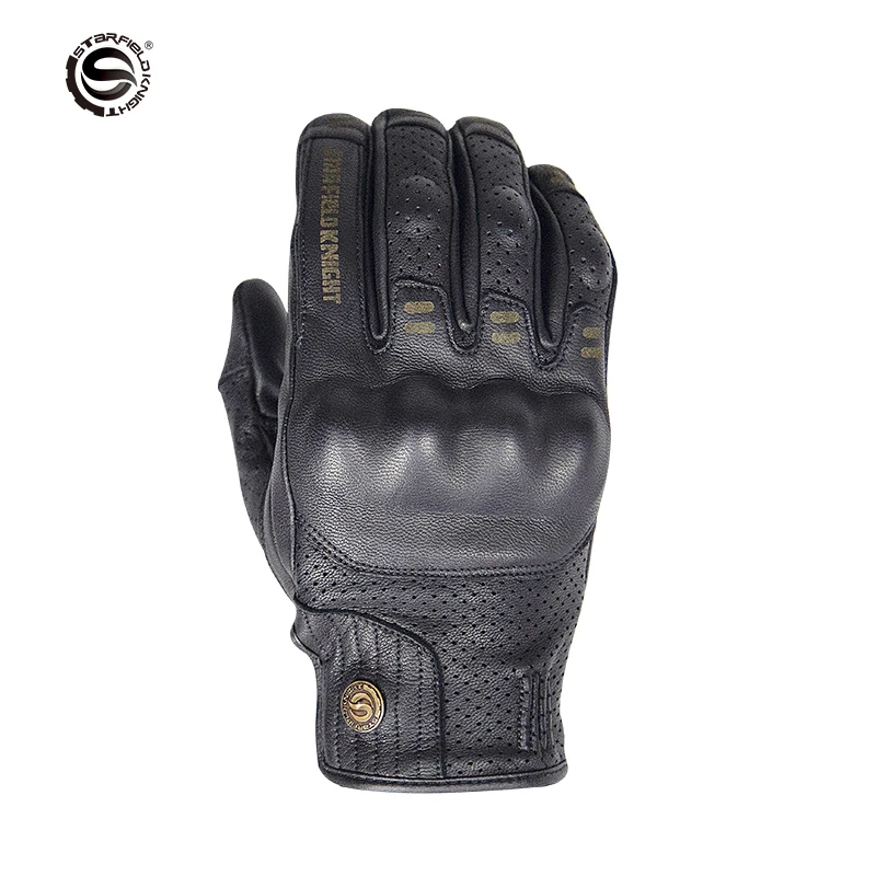 

Star Field Knight Motorcycle Real Goat Leather Riding Gloves Summer Breathable Non-slip Wear-resistant Joint Protection Gears