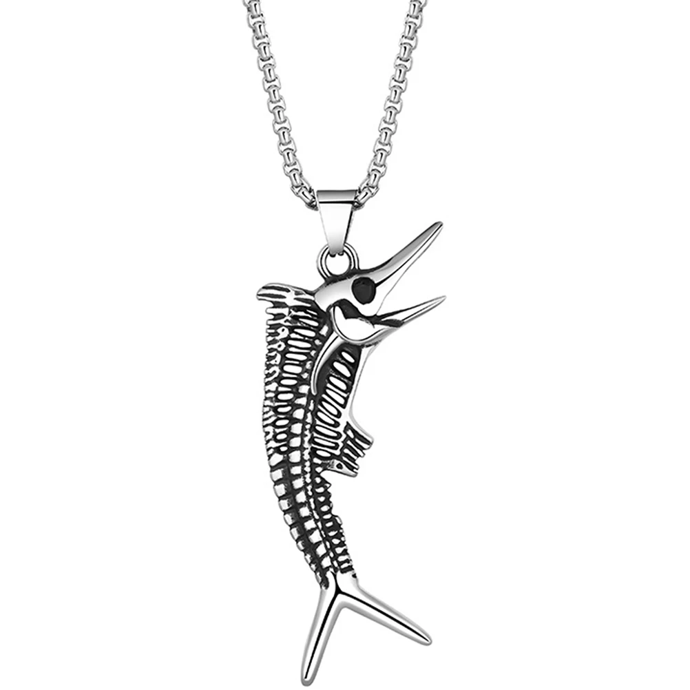 

Fishbone Necklace Women Sweater Chain Clavicle Simple Metal Pendant Jewelry Novel Design Bright Luster Fashion Statement