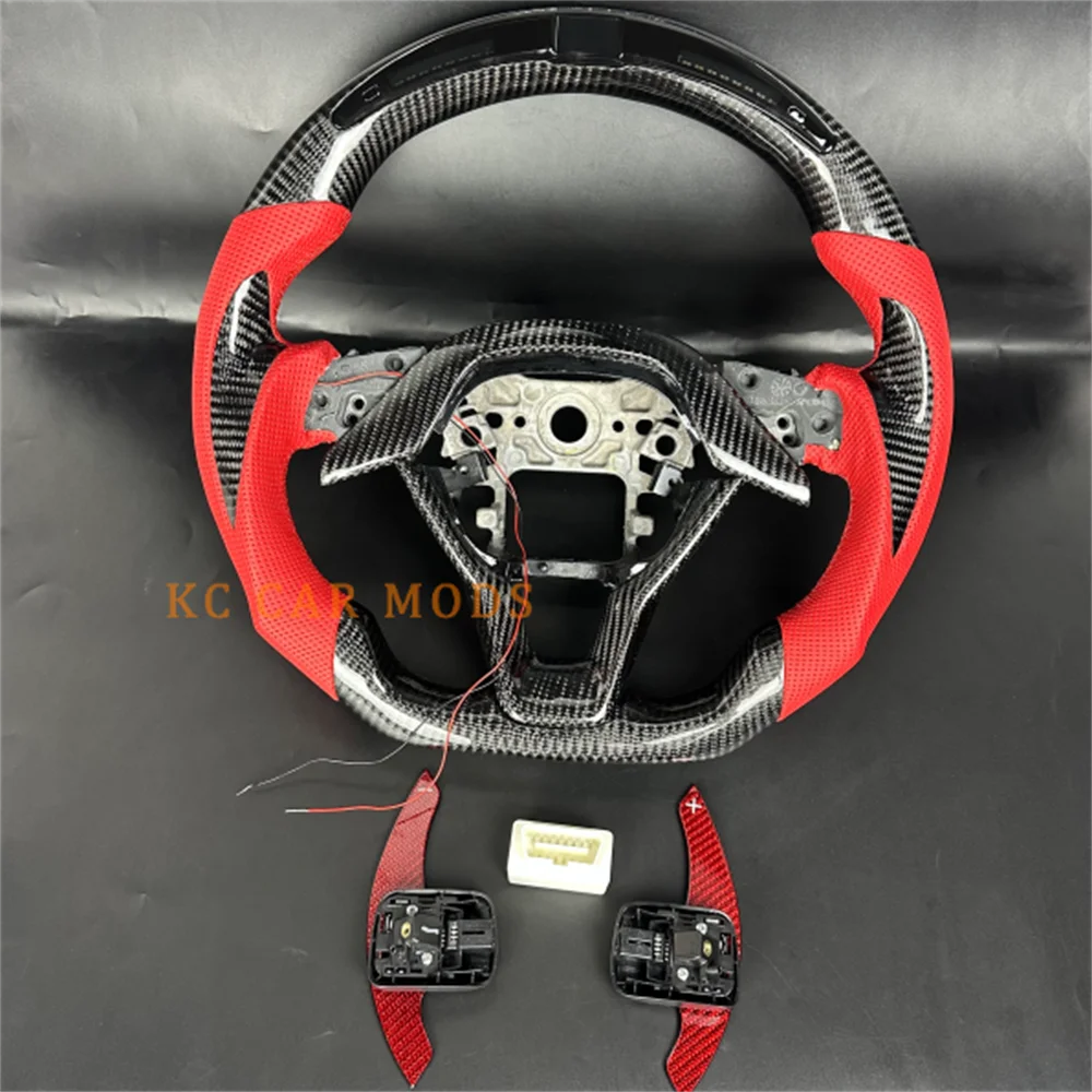 

Индивидуальные черные кожаные лепестки переключения передач из углеродного волокна, светодиодный руль для Honda Accord 2018 2019 2020 2021 2022 2023