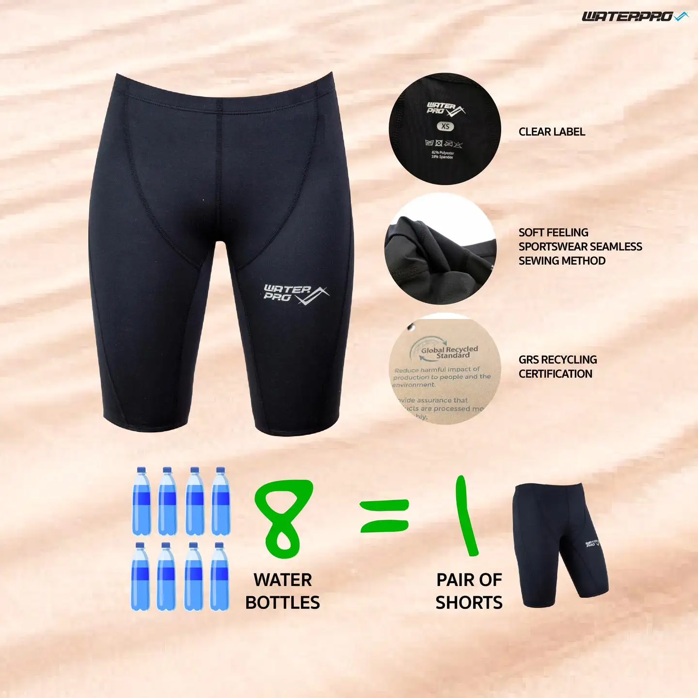 Water Pro Recycled Rash Shorts Pants Scuba Diving Water Sports Free Diving Surfing