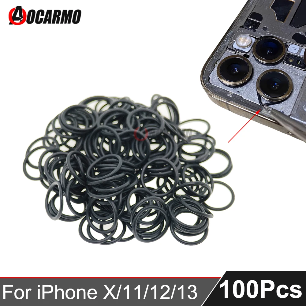 100Pcs/Lot For iPhone X 11 12 13 14 Pro Max Plus Back Camera Lens Frame Rubber Ring Prevent Sinking Replacement Parts