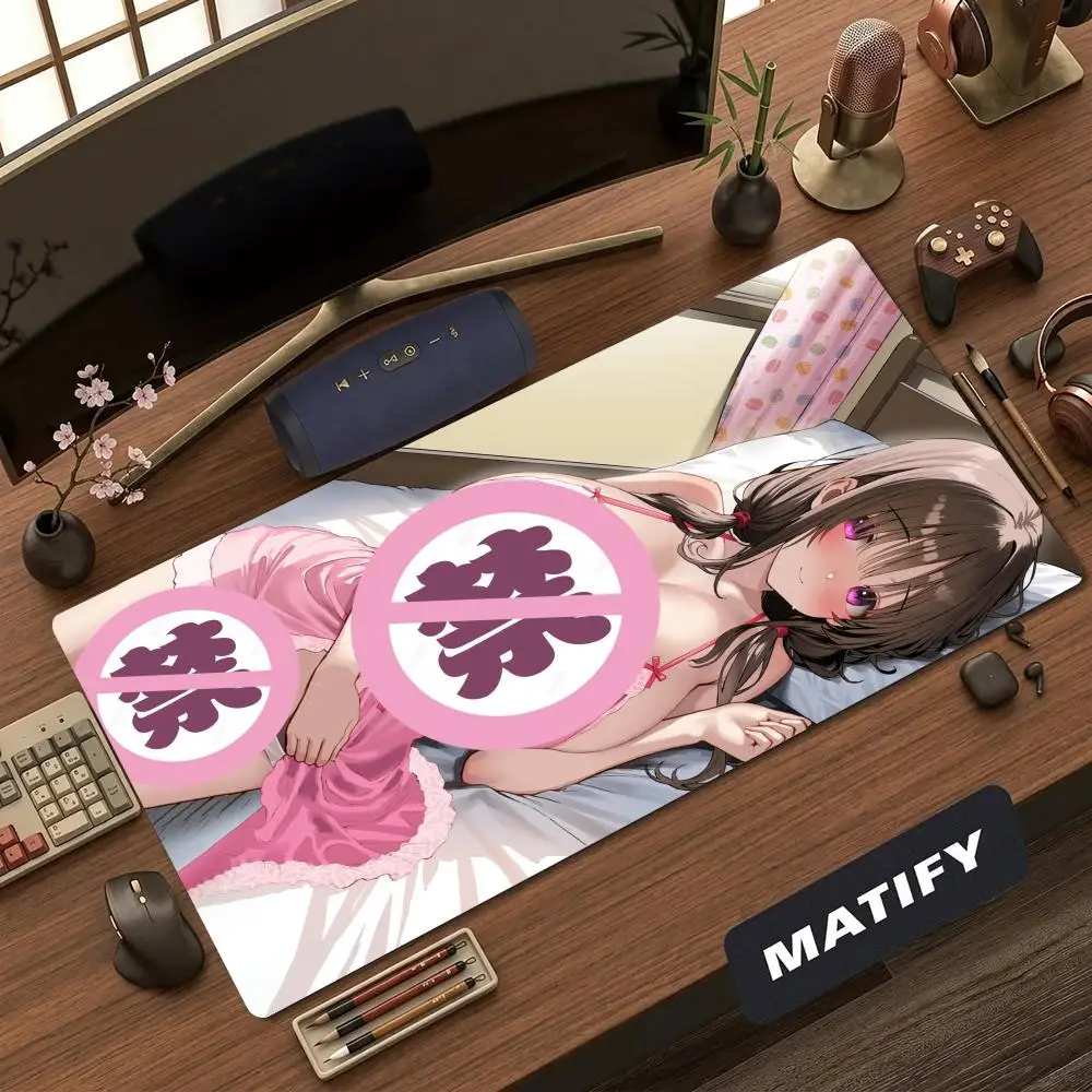 Large Gaming Mouse Pad Sexy Anime Girl XXL Deskmat Non-slip Rubber Keyboard Table Mat Cozy Bedroom Pattern Computer Mousepads