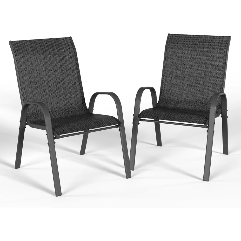 

Patio Dining Chairs Set of 2, Outdoor Stackable Dining Chairs High Back, Patio Furniture for Backyard, Porch, Garden, Poolside (