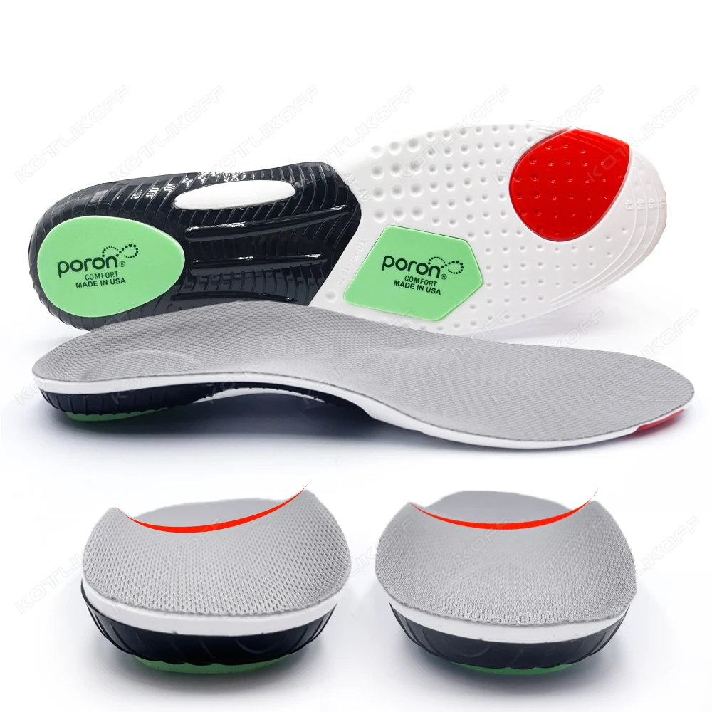 KOTIKOFF Sport High Elasticity Orthopedic Insoles Soft Shoe Pads for Arch Support Man Women Deodorant Shock Absorption Cushion