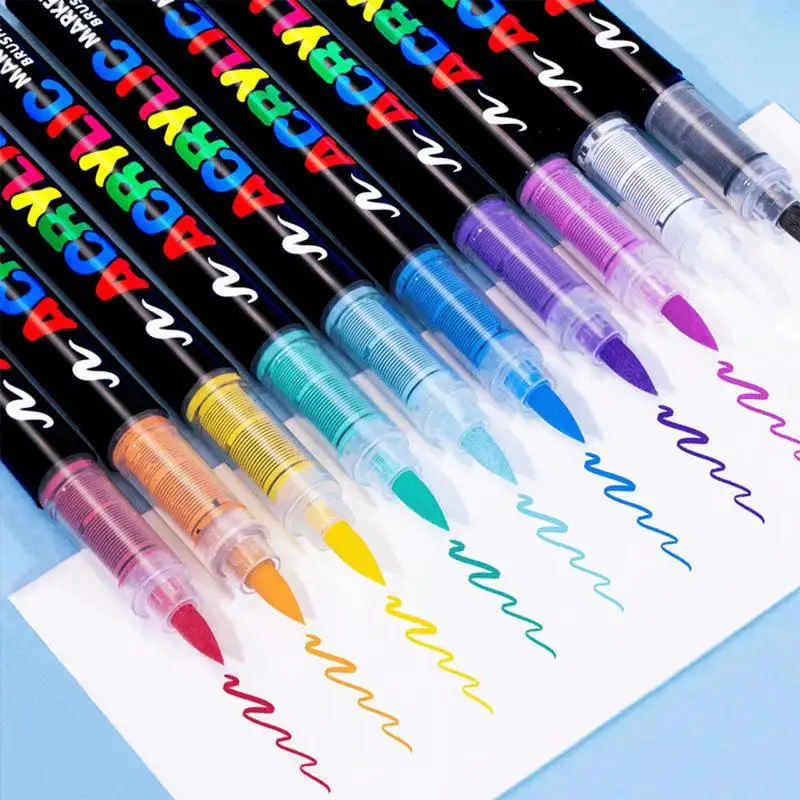 Acrylic Paint Soft Brush Markers Set, Soft Brush Tip Paint Pens And Paint Markers, Acrylic Paint Pens For Wood,Stone,Canvas
