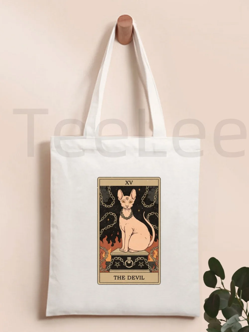 Vintage Tarot Katze gedruckt Einkaufstasche Frauen Harajuku Shopper Handtasche Mädchen Schulter Einkaufstasche Dame Leinwand Tasche Bolsa Feminina