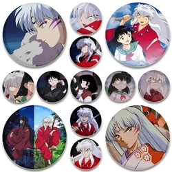 Anime Badge Inuyasha Higurashi Kagome Sesshoumaru Rin Cartoon Character Badge for Clothes Collar Jewelry Accessories Gifts Pins