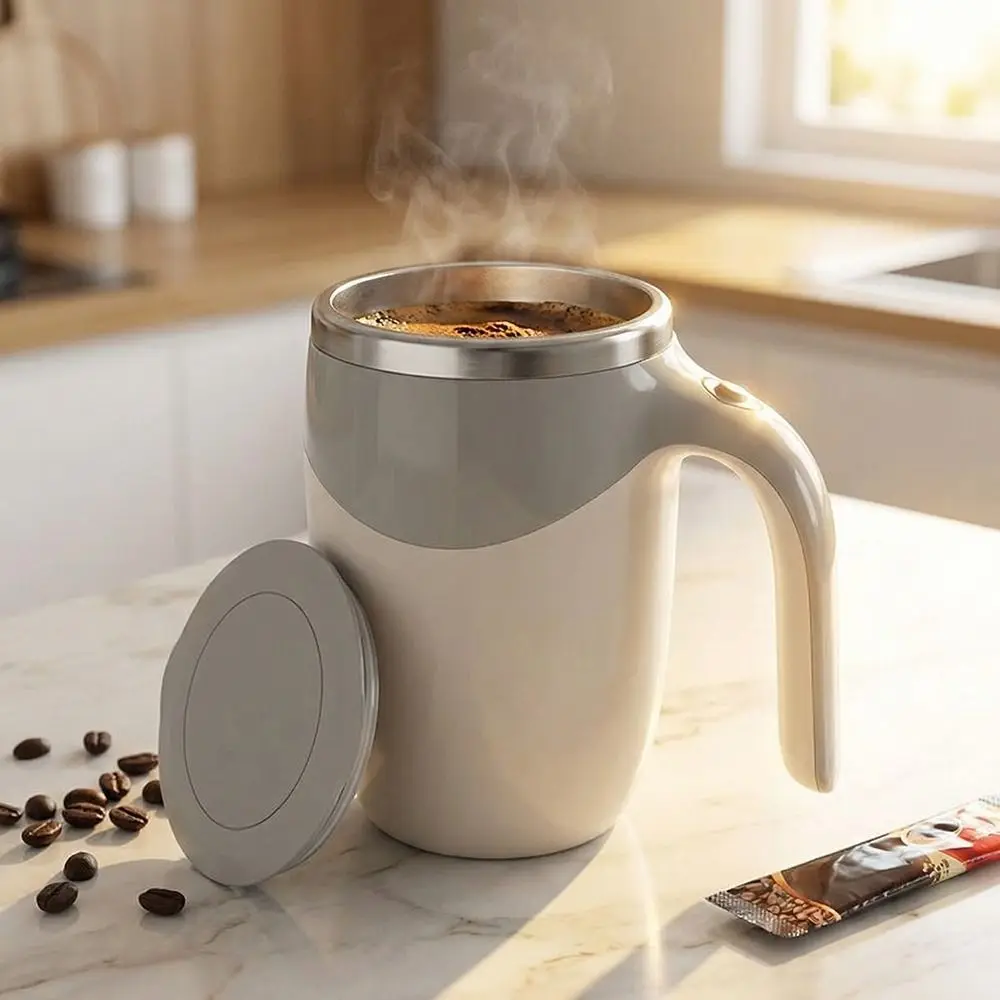 

Stainless Steel Automatic Stirring Cup Leakproof 400ml Capacity Rotating Blender Cup Rechargeable Self Stirring