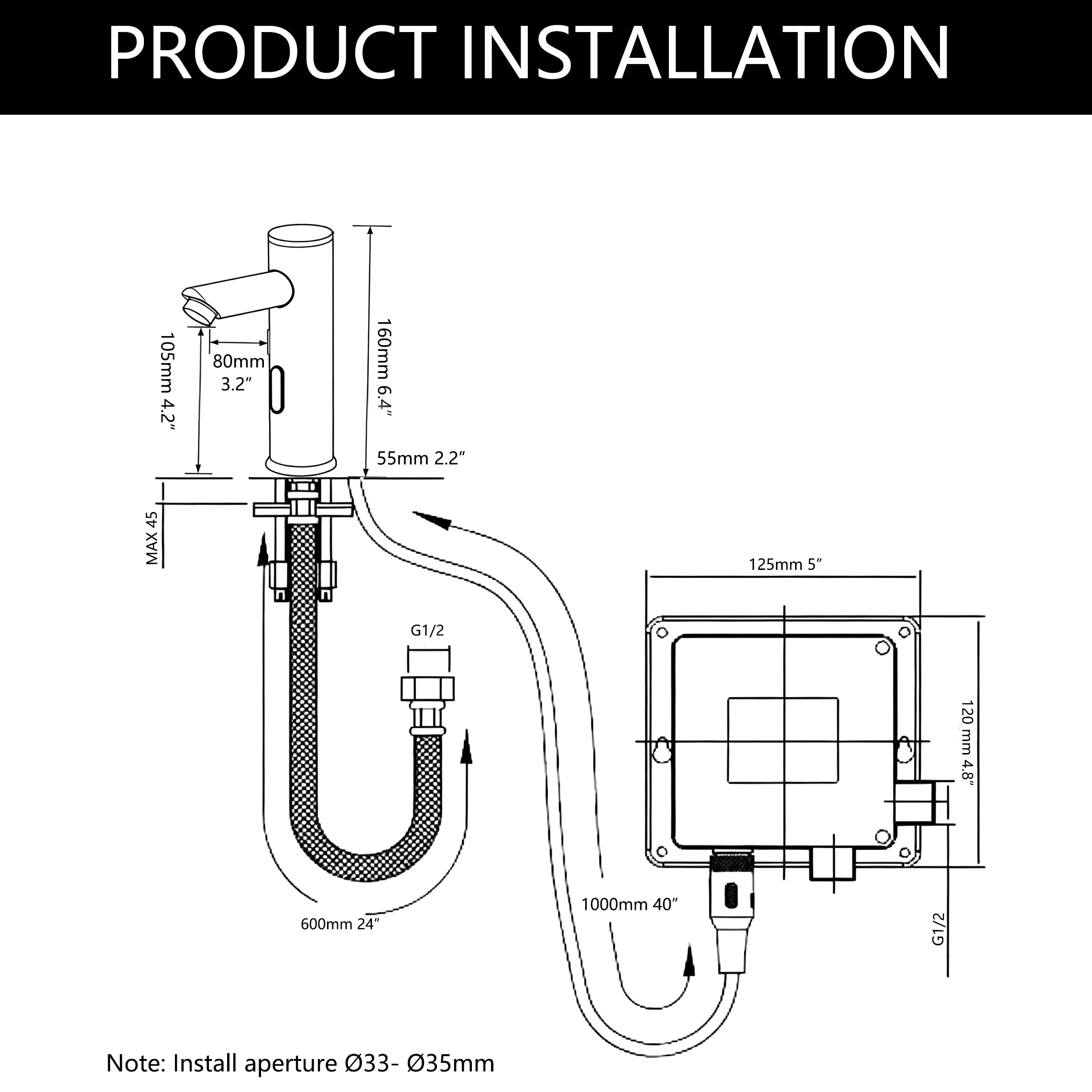 KEMAIDI Touchless Automatic Sensor Bathroom Faucet Brushed Gold Vessel Sink Tap Hands-Free Smart Basin Mixer Infrared Sensor - view 6