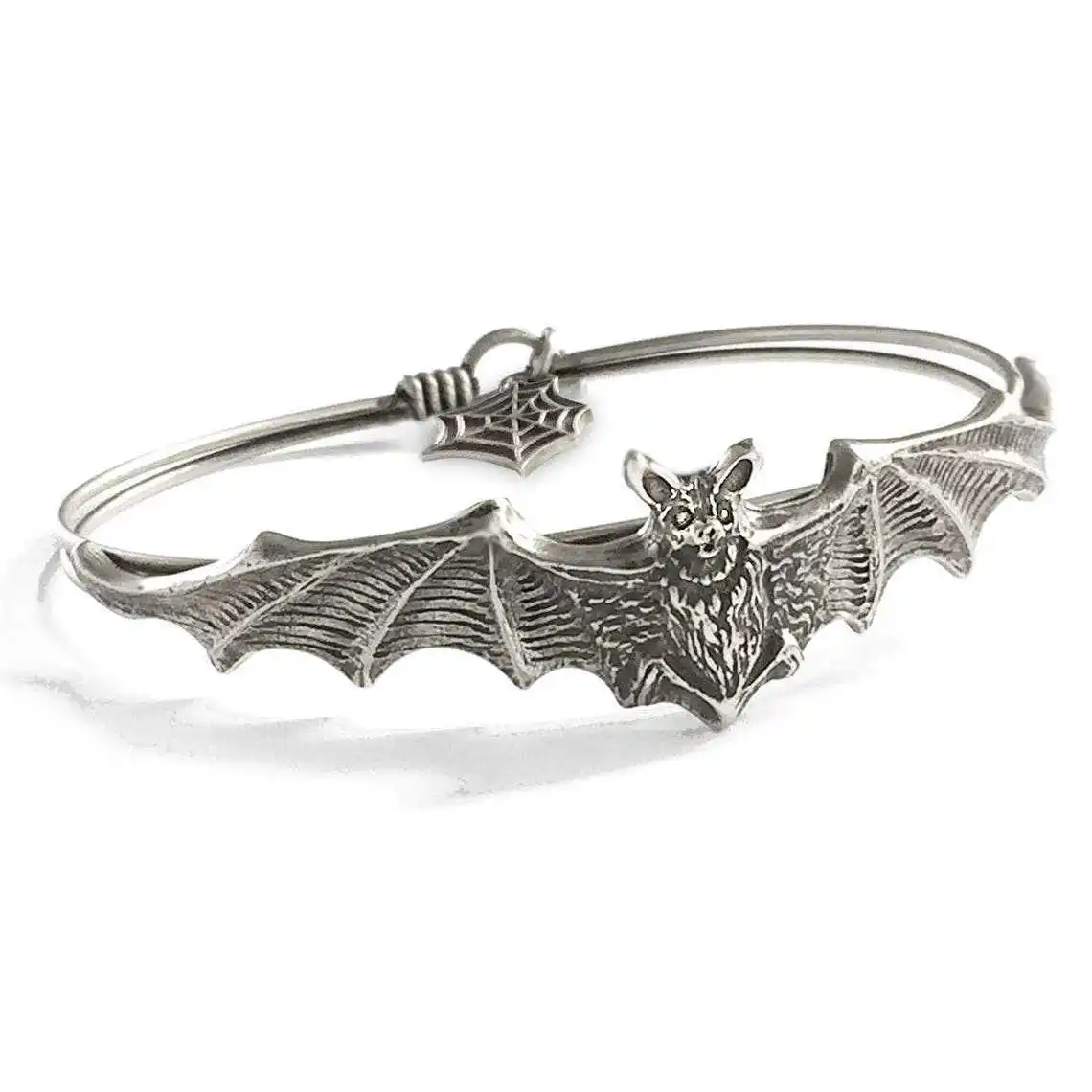 Gothic Vintage Bat Bracelets For Men Women Fashion Evil Witch Jewelry Accessories Gift Goth Punk Bat Spider Web Charm Bracelet