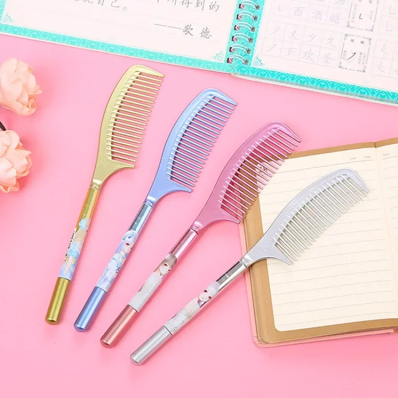 24Pcs creative comb styling gender-neutral pen, cute student cartoon learning office stationery