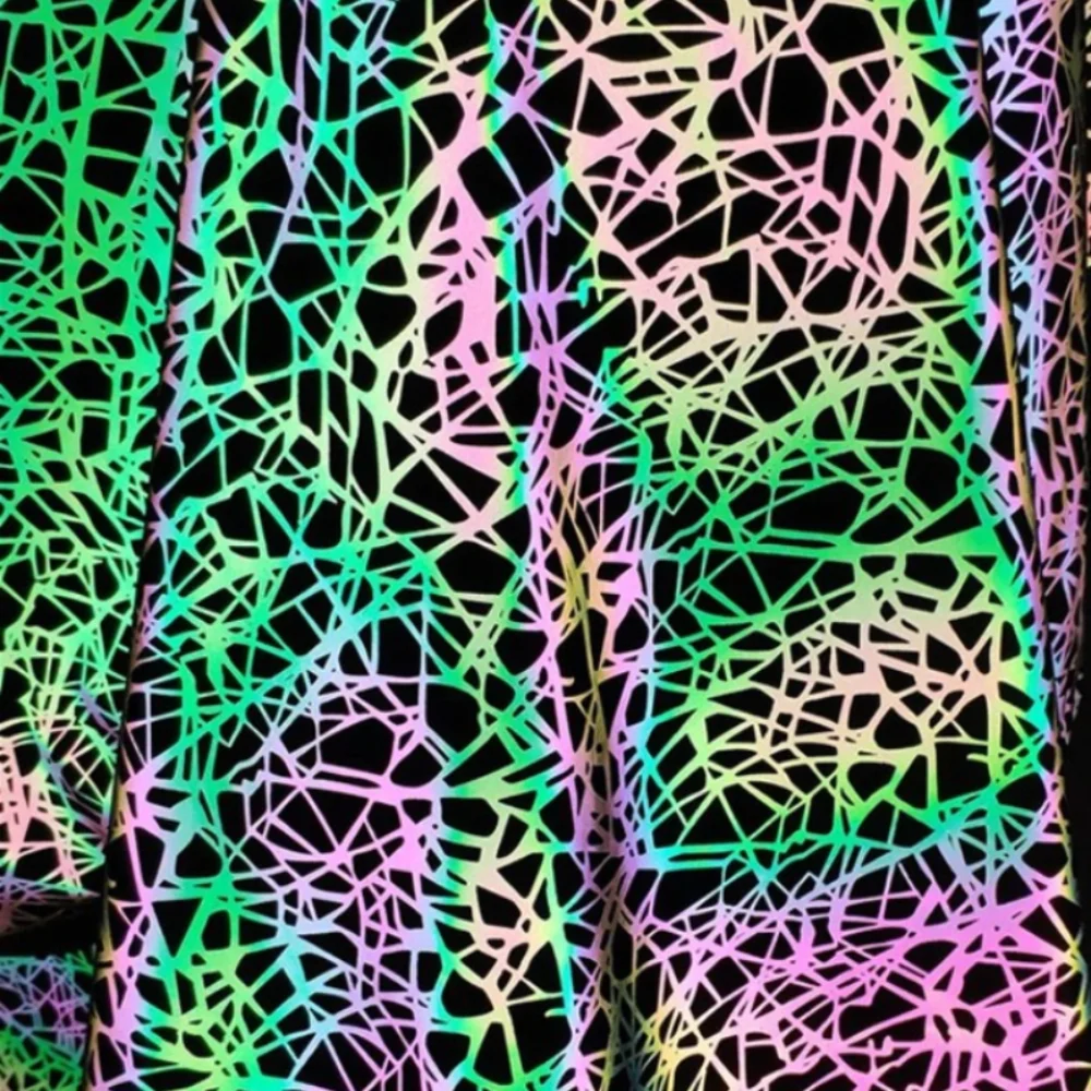 

Laser Luminous Fabric for Diy Sewing Stage Background Decoration Coat Bright Colorful Creative Fashion Clothing Fabrics Cloth