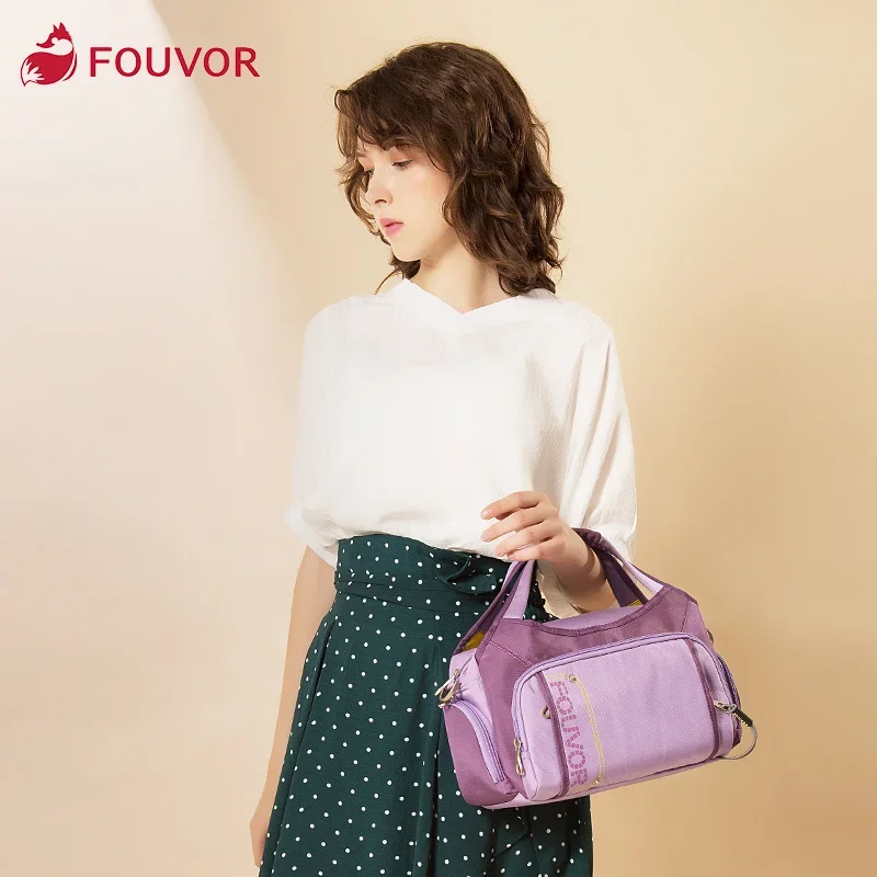 Fouvor torby z wieloma kieszeniami dla kobiet na ramię 2025 nowych moda nylonowe torby kurierskie typu Crossbody luksusowy projektant Tote Bag 2386-05