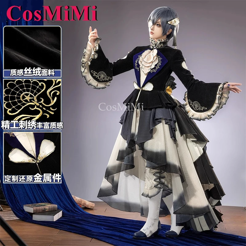 CosMiMi Anime Black Butler Ciel Phantomhive Cosplay Costume Fresh Oyster Skin Handsome Outfit Carnival Party Role Play Clothing