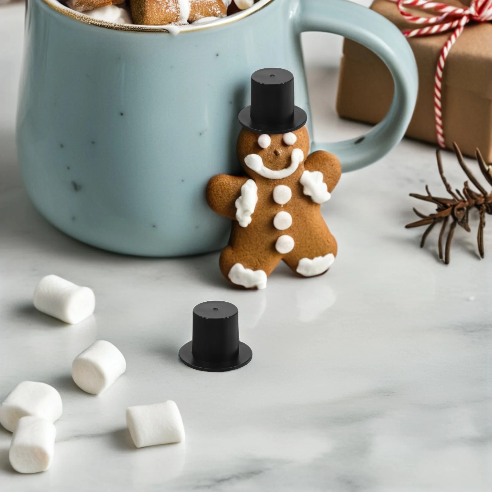 

100pcs Black Mini Hat Decor Plastic Toy Hats Small Christmas Decor Mini Hat Snowman Kids Crafts DIY Party Supplies