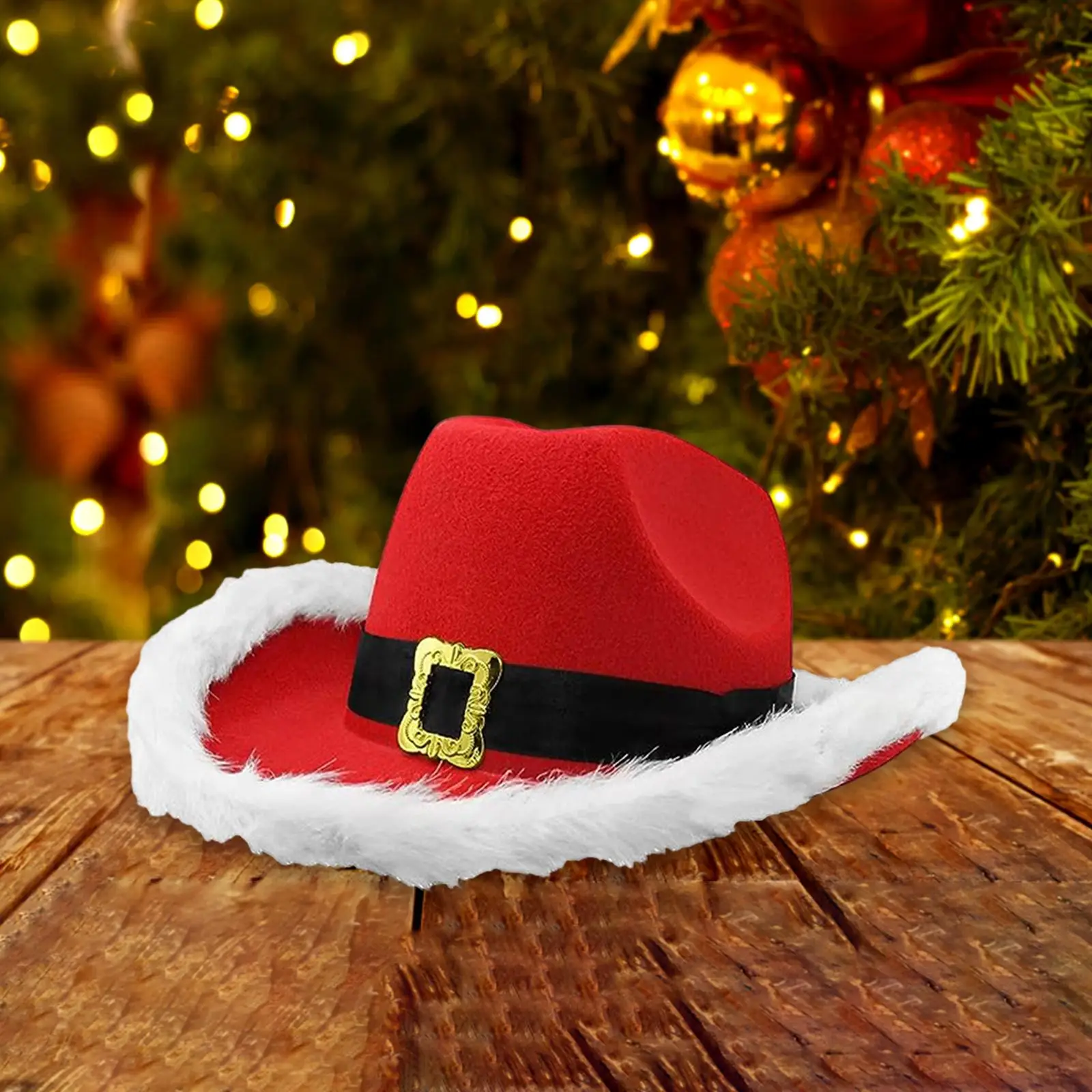 Christmas Cowboy Hat Santa Hat Personality Comfortable Xmas Cowgirl Hat Santa