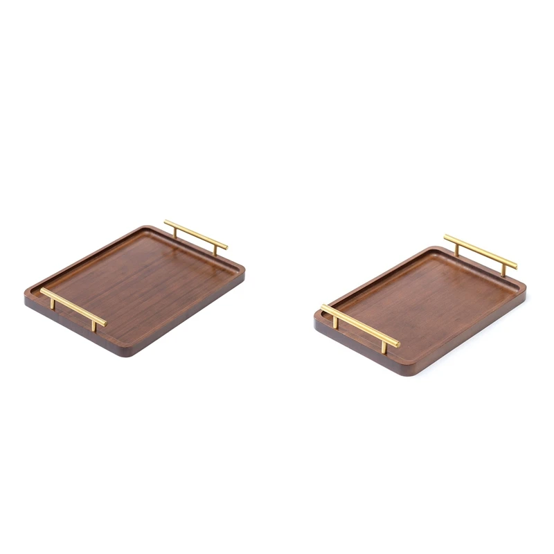 

Wooden Tray Solid Wood Tea Tray With Handle Household Storage