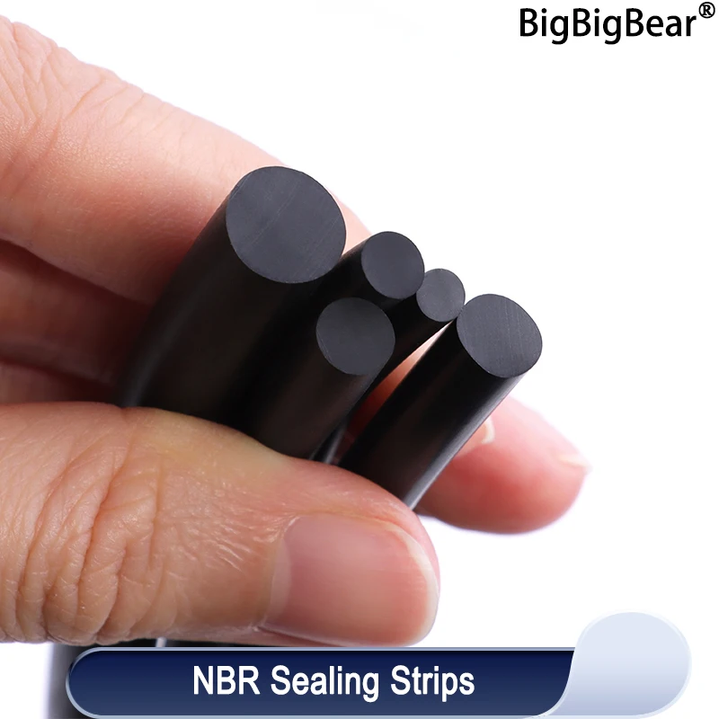 

2~10m NBR Sealing Strip Diameter 1 2 2.5 3 4 5 6 7 8 9 10mm Black Solid Oil Resistance Round Door Seal Nitrile Rubbe Strips