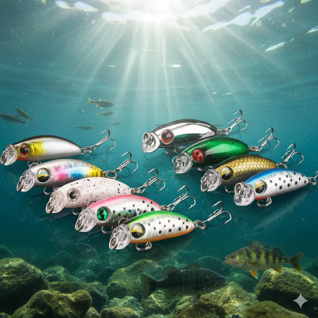 

Realistic Mini Minnow Hard Bait 4.1cm 2.8g | Slow Sinking Crankbait Wobbler Fishing Lure for Freshwater Predator Fish