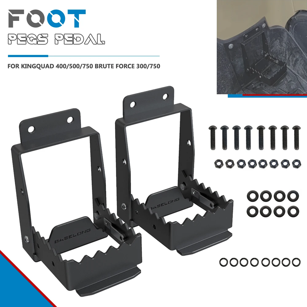 

FOR Honda Fourtrax Foreman/Rubicon/Kodiak 450/700 Suzuki KingQuad 400/500/750 ATV Universal Foot Pegs Rear Set Foldable 90°