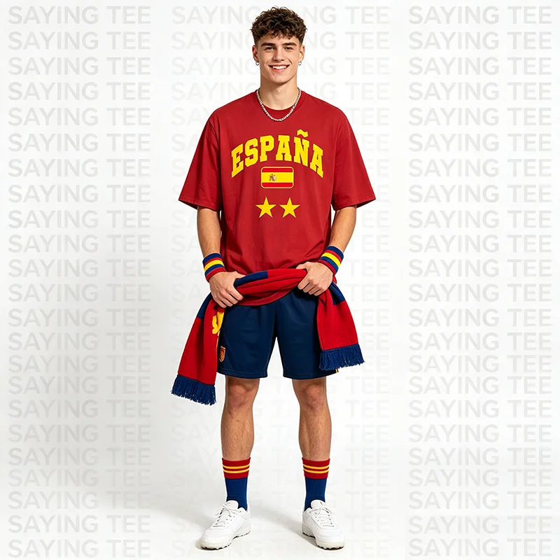Spanien Spanische Flagge Spanien Urlaub Espanol Espana Spanier T-Shirt Y2k 2026 Fußball Spiel Spieltag Champion Grafik-T-Shirt – Detail 6