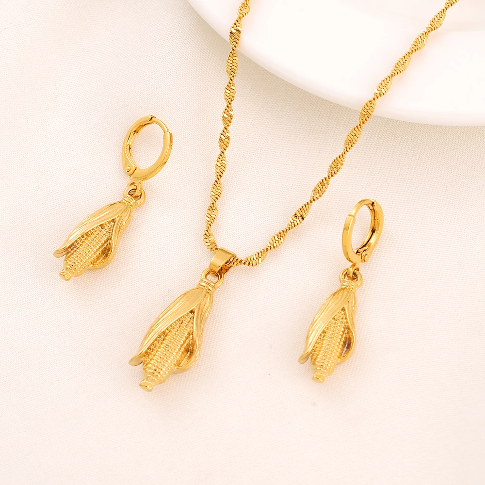 24k Gold Plated Africa dubai India Jewelry Necklace pendant Earrings wedding Birthday Party Jewelry Sets For Women Girl Gifts