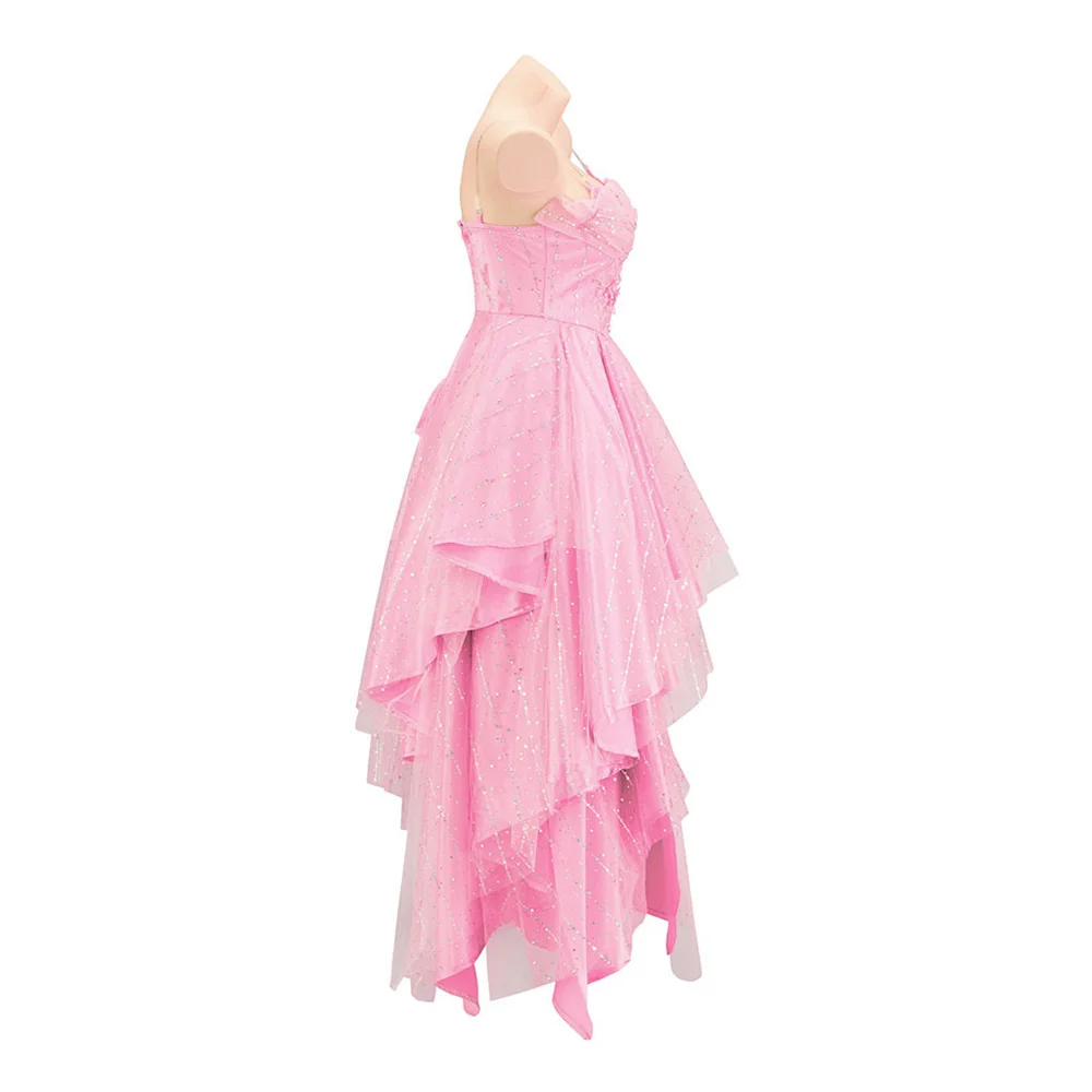 فيلم غليندا تأثيري حلي الحمالة الوردي فستان الأميرة مرحلة الأداء