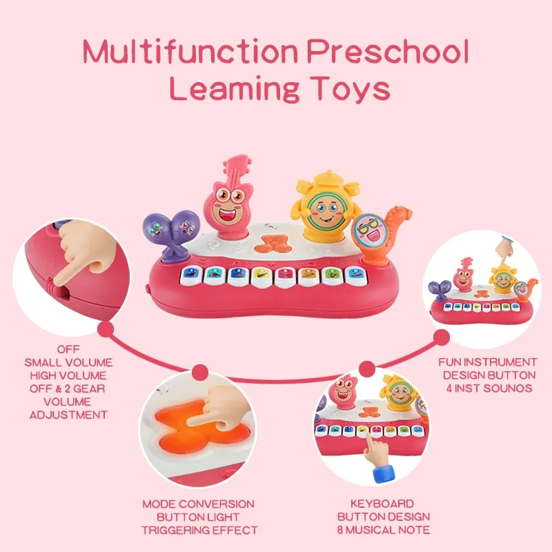 Dziecko edukacyjne elektroniczne inicjacja organów 3D kreskówka Instrument muzyczny klawiatura fortepianowa zabawki dla dzieci chłopiec dziewczyna prezent dla dzieci