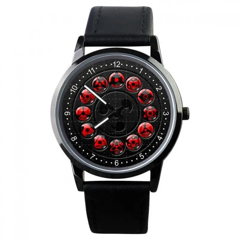 

Naruto Watch Men Electronic Watch Casual Leather Strap Waterproof Watch Animation Uzumaki Naruto Sharingan Holiday Gift Watch