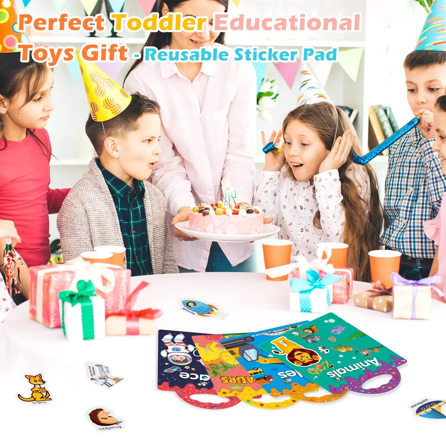 Juego de pegatinas reutilizables para niños pequeños, pegatinas extraíbles para actividades de moda, libros de cuentos creativos, 4 juegos