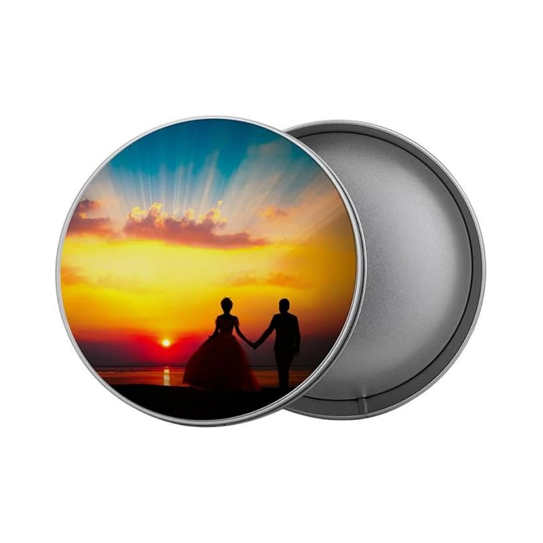 

5 Pieces Sublimation Blank Metal Candy Tin Box with Lid Metal Trinket Tins Container Round Shape for DIY Heat Transfer Print