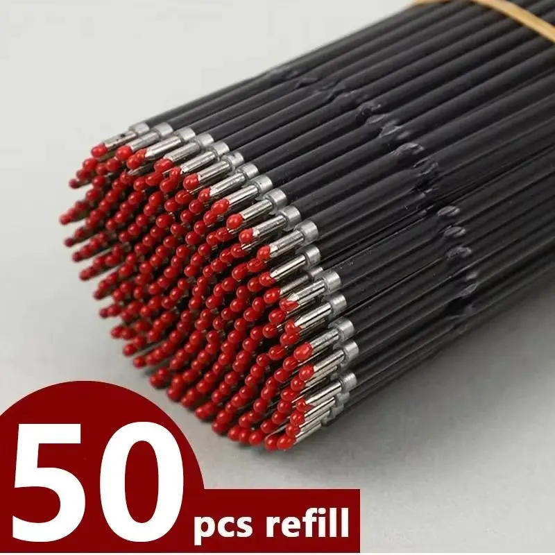 50PCS 1.0mm Pressing Ballpoint Pen Refills Bead Pen Refill Black Blue Red Ink For Beadable Writing Pen School Office Supplie