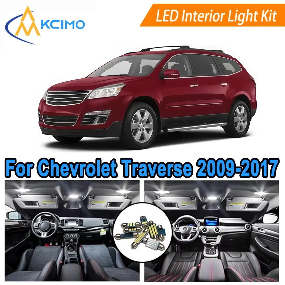 

Супер яркие белые/синие светодиодные лампы 6000K ​ ​ Для Chevrolet Traverse 2009-2017 внутреннее освещение и подсветка номерного знака