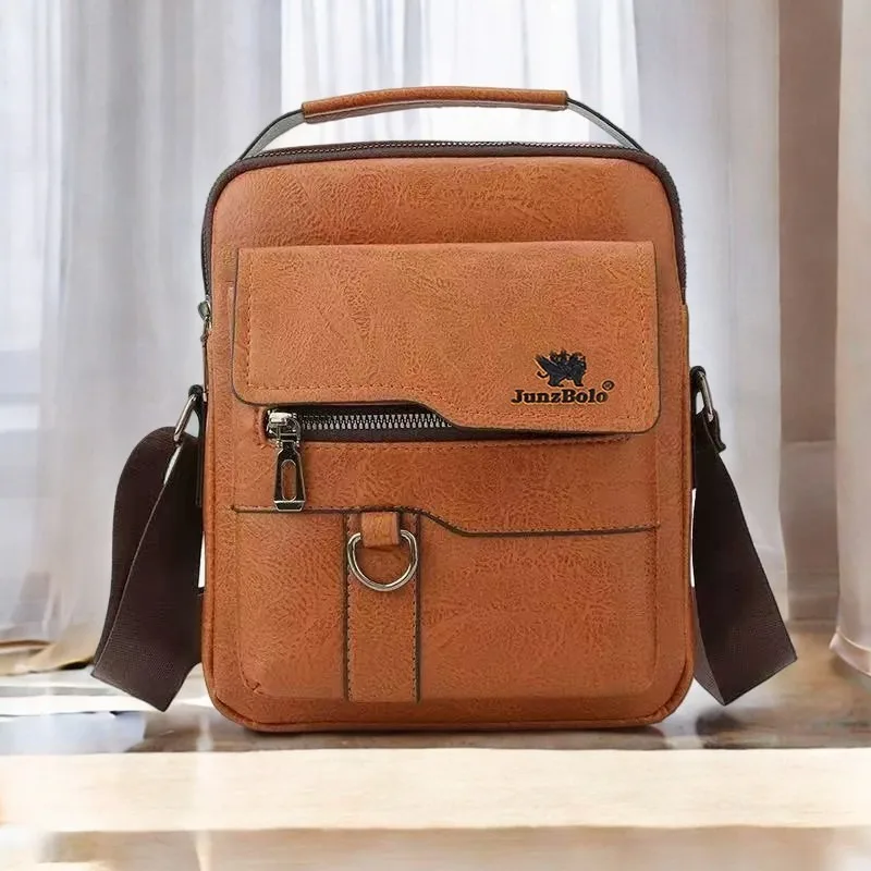 

Мужская сумка через плечо unzBolo в стиле ретро, ​​повседневная сумка через плечо с несколькими карманами, вместительная сумка из искусственной кожи для повседневного использования