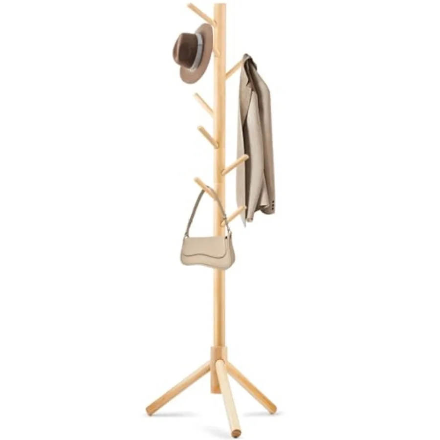 

Coat Rack Freestanding Coat Rack with 8 Hooks and 3 Adjustable Size Tree Coat Racks for Bedroom Hallway Entrance Office for Hat