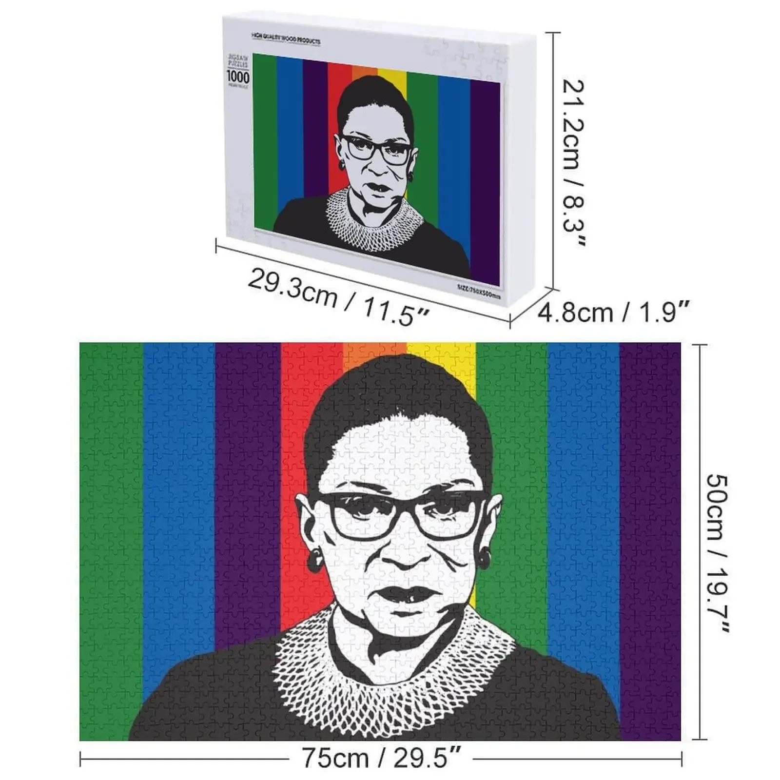 Rompecabezas de arcoíris RBG, regalo personalizable, rompecabezas de regalo con foto personalizada