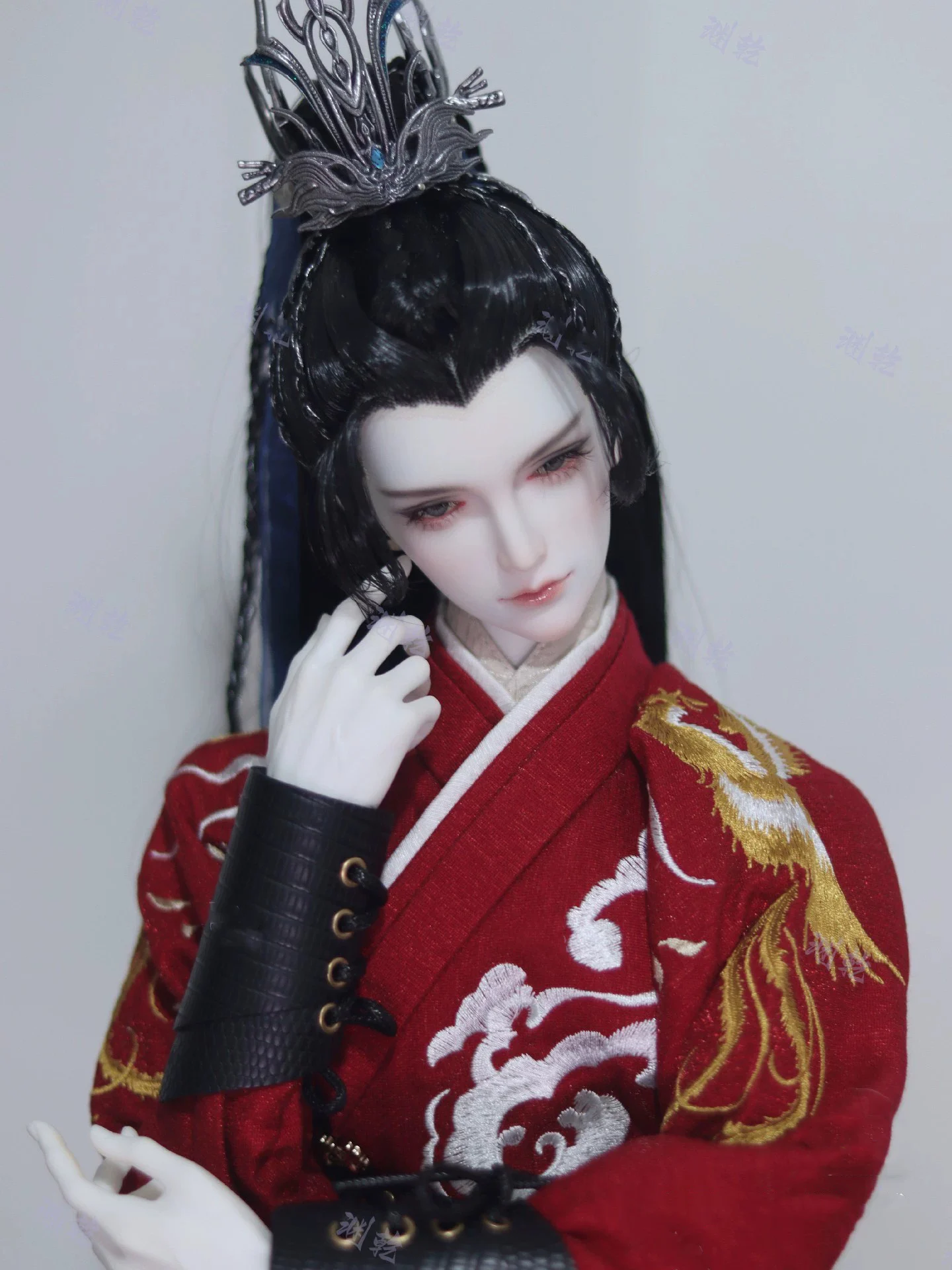 1/4 1/3 traje antigo boneca bjd peruca estilo hanfu retro cabelo longo samurai perucas para bjd/sd msd sd13 ssdf tio acessórios c2003