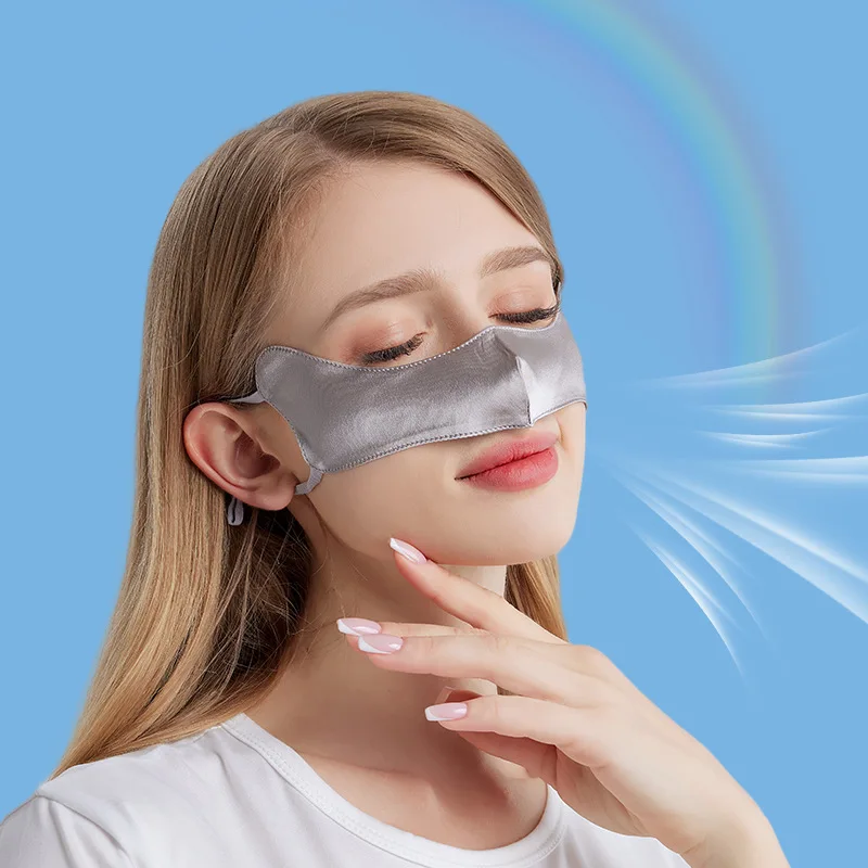 Birdtree 100% Mulberry Silk Ventilate Nasal Mask, Ear Hanging Breathable, Windproof Dust-proof Protection,2025 New A58708JF