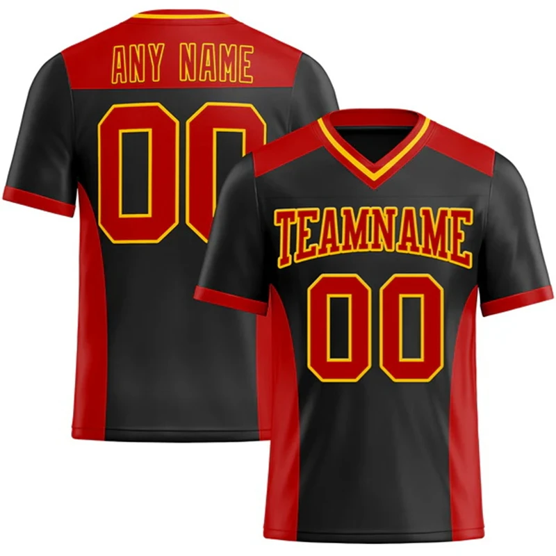 2025 Custom American Football Jersey Black White Men Women Kids Personalized Printed Team Name Number Sports Uniform Fans Gift