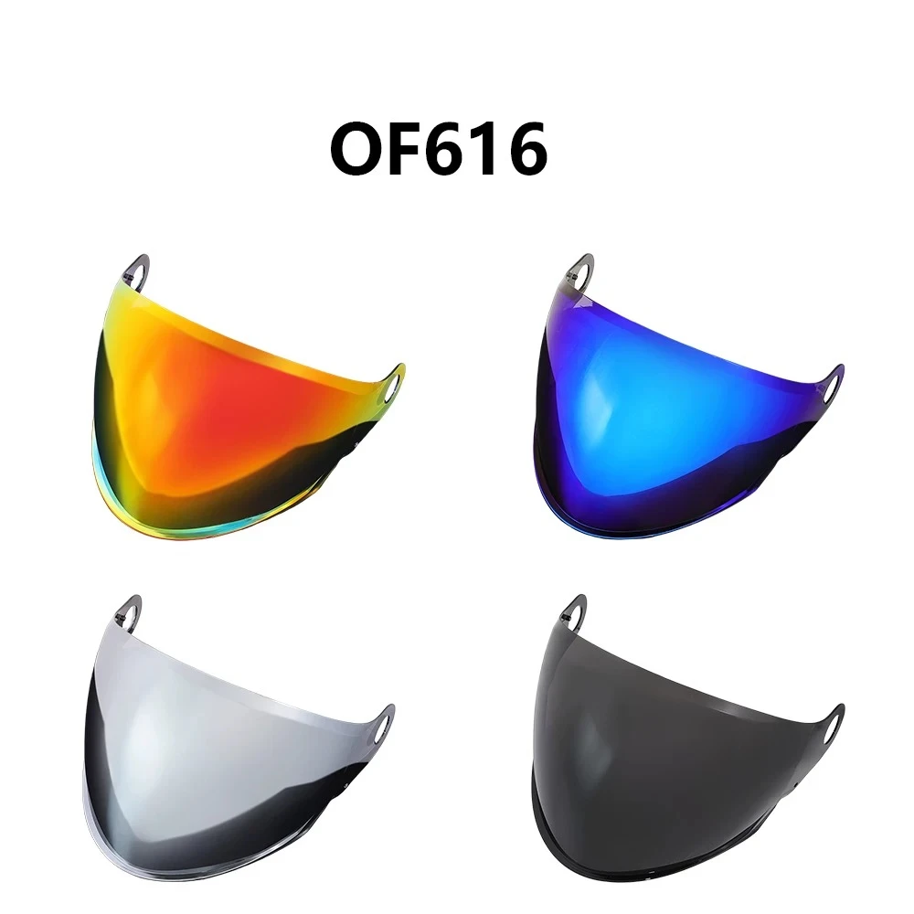 Open‑Face Jet Helmet Visor for OF616 Airflow II Mirrored Electroplated UHigh‑Definition Replacement Face Shield Moto Accessories